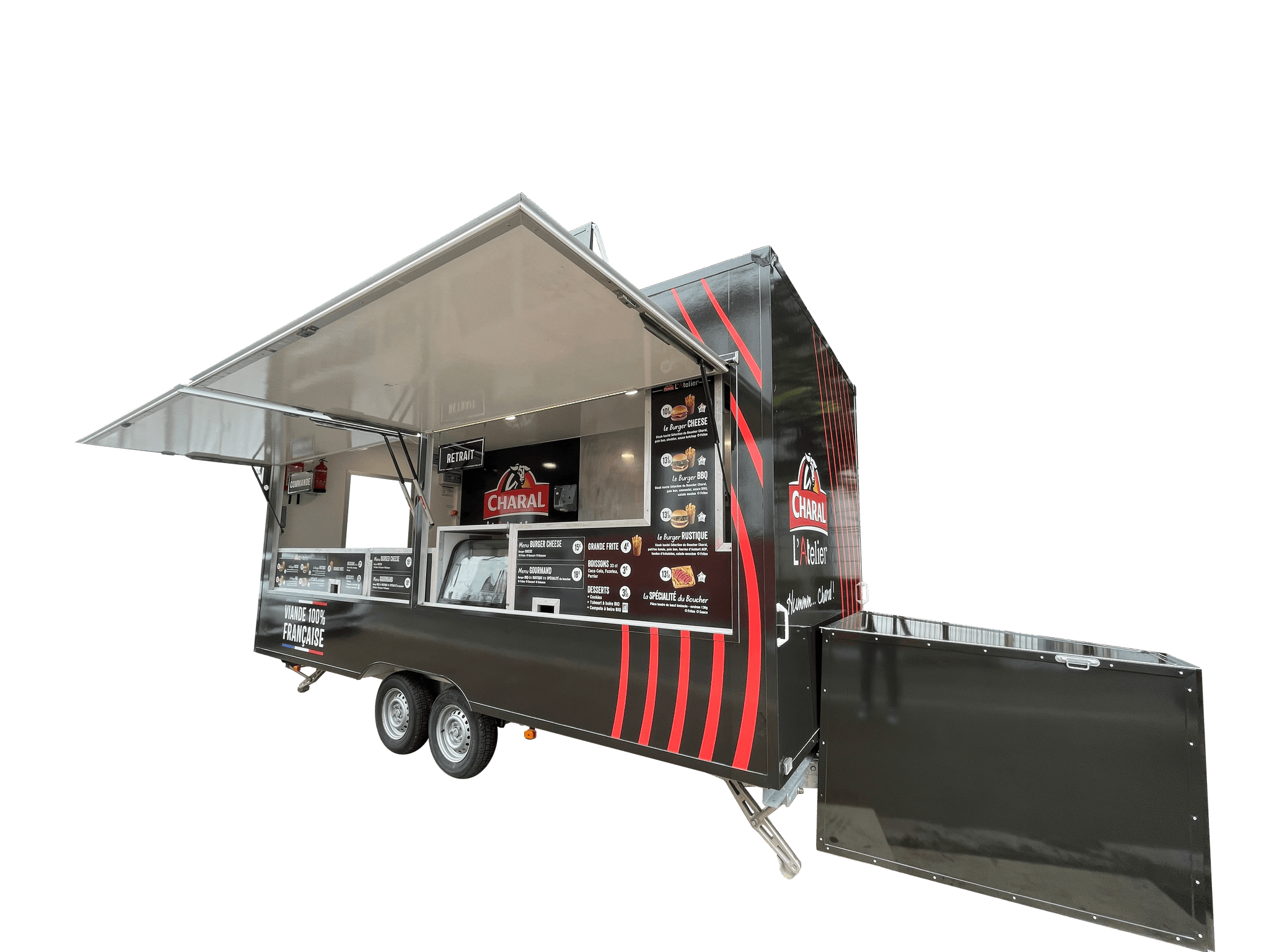 Remorque traiteur Charal — covering personnalisé événementiel