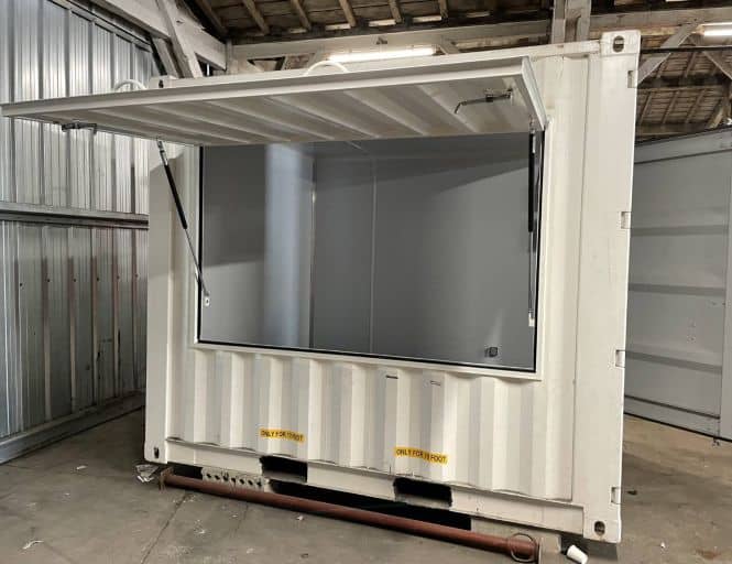 Container billetterie 10 pieds ouvert — point d'accueil événementiel