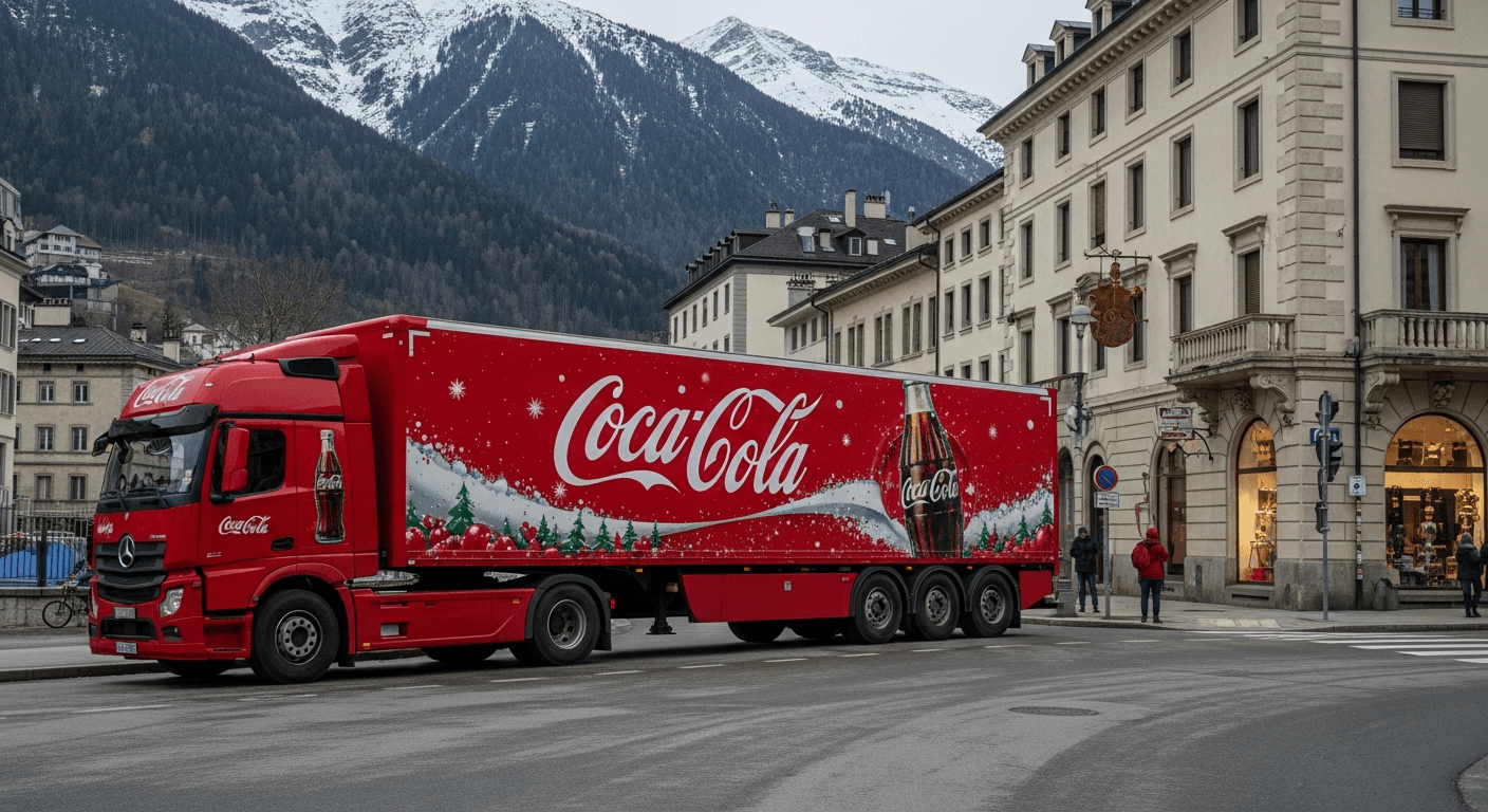 Le camion Coca-Cola du Père Noël à Sion