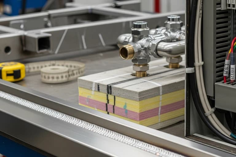 Fabrication MCR: soudures inox, raccordements plomberie et câblage électrique pour aménagement food truck pro.