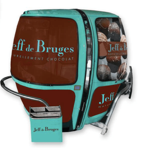 Télécabine MEGG personnalisée pour Jeff de Bruges